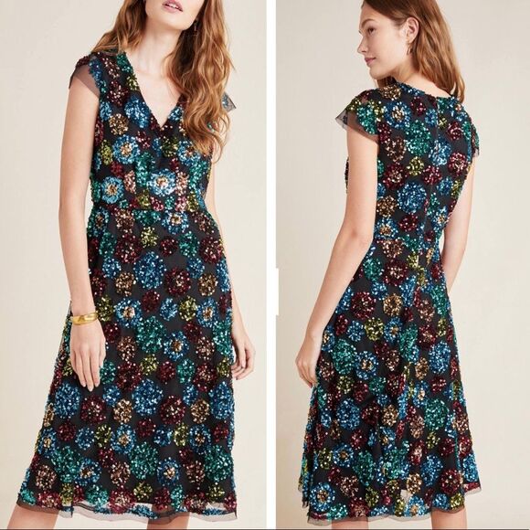 Anthropologie Eva Franco Sequined Midi Dress Size 8 NWT - Picture 7 of 15